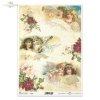 vintage, retro, aniołek, aniołki, dzieci, anioły, chmurka, niebo, róża, róże, angels, cloud, sky, roses, Engel, Wolke, Himmel, Rosen, angél, nube, cielo, rosa 